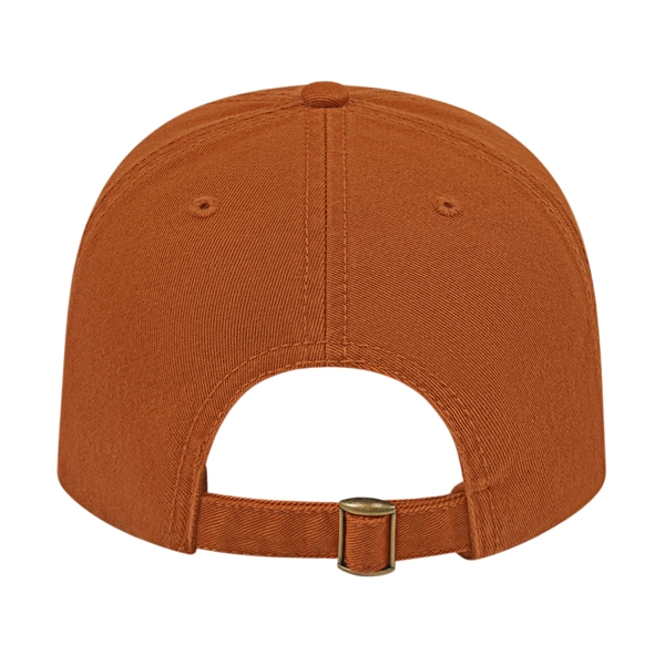 Low profile six panel unstructured twill golf cap with antique brass... from ASI 43792 Cap America Inc