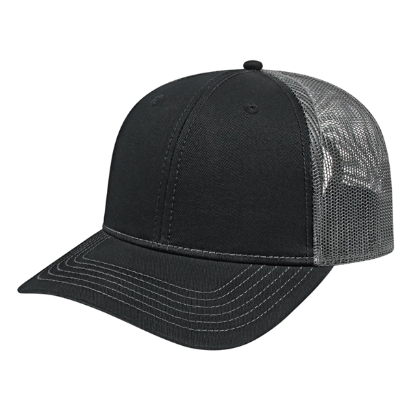 Chino twill medium profile six panel structured cap with mesh back,... from ASI 43792 Cap America Inc