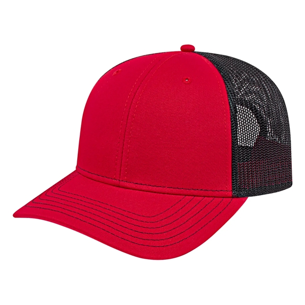 Chino twill medium profile six panel structured cap with mesh back,... from ASI 43792 Cap America Inc