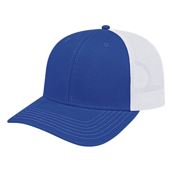 Chino twill medium profile six panel structured cap with mesh back,... from ASI 43792 Cap America Inc