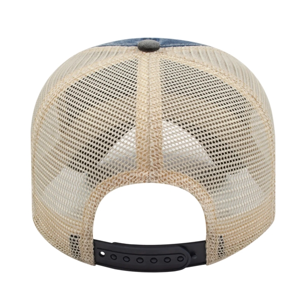 Unstructured washed pigment dyed cotton twill cap with mesh back and... from ASI 43792 Cap America Inc