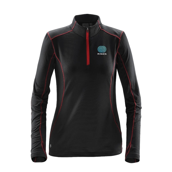 Women's fleece pullover with a moisture-management design, 1/4 zip and thumb... from ASI 61125 Hit Promotional Products / Hit®