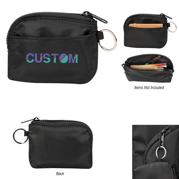 4" x 5" rPET card pouch with zipper closure and split... from ASI 61125 Hit Promotional Products / Hit®