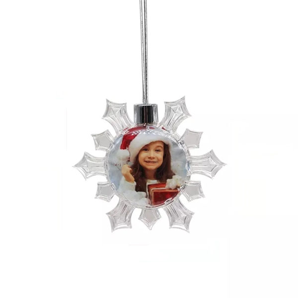Snowflake clear PC christmas ornament plus free full color printing on... from ASI 37218 Athena Promo (tm)