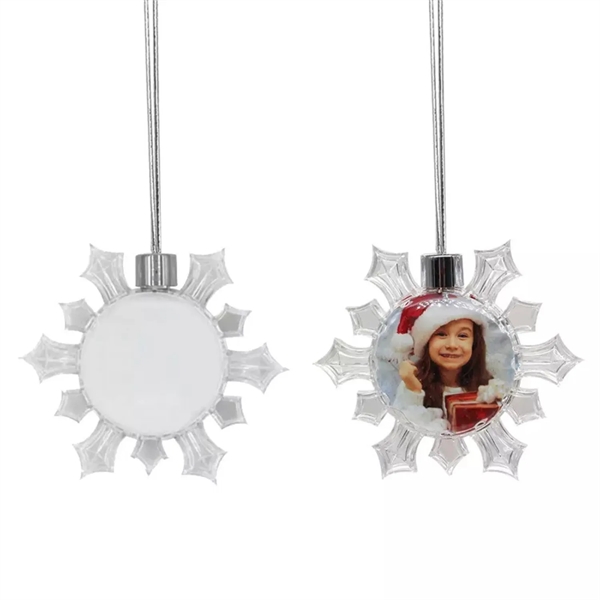 Snowflake clear PC christmas ornament plus free full color printing on... from ASI 37218 Athena Promo (tm)