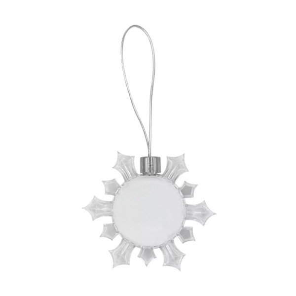 Snowflake clear PC christmas ornament plus free full color printing on... from ASI 37218 Athena Promo (tm)
