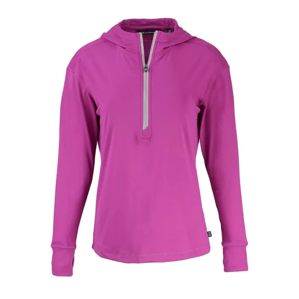 Women's sweatshirt with a half-zip, hood, moisture-wicking performance, UPF 50+ protection,... from ASI 47965 Cutter & Buck