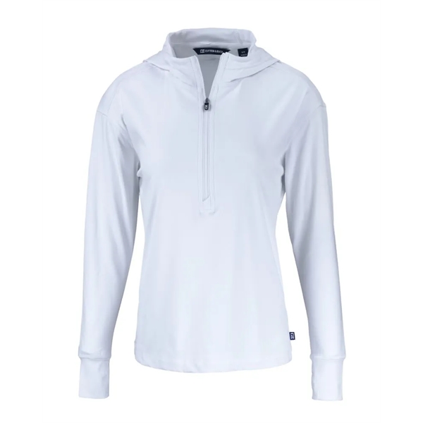 Women's sweatshirt with a half-zip, hood, moisture-wicking performance, UPF 50+ protection,... from ASI 47965 Cutter & Buck