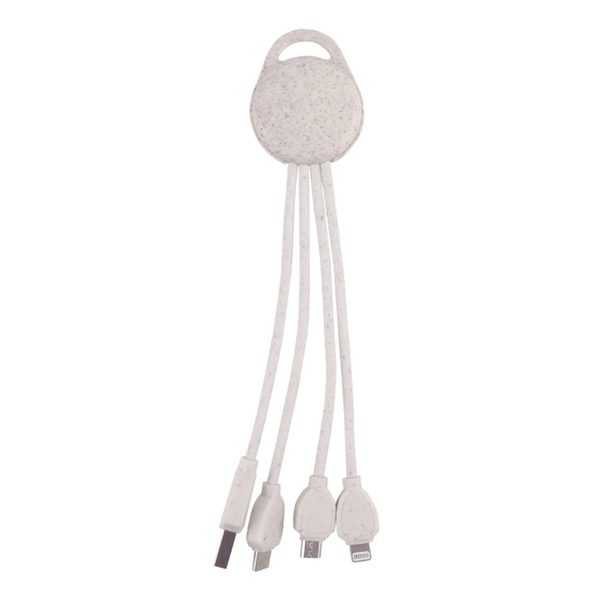 Wheat straw multi charging cable + 1 color silkscreen on 1... from ASI 37218 Athena Promo (tm)