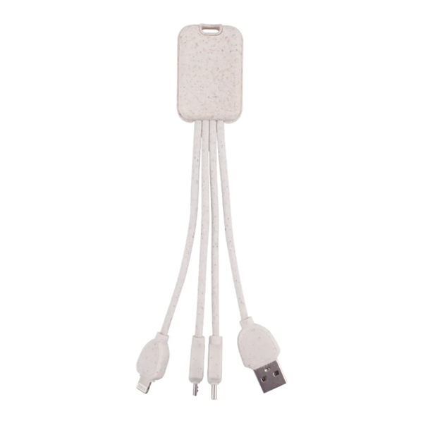 Wheat straw multi charging cable + 1 color silkscreen on 1... from ASI 37218 Athena Promo (tm)