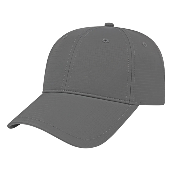 Medium profile six panel structured polyester cap with moisture wicking fabric,... from ASI 43792 Cap America Inc