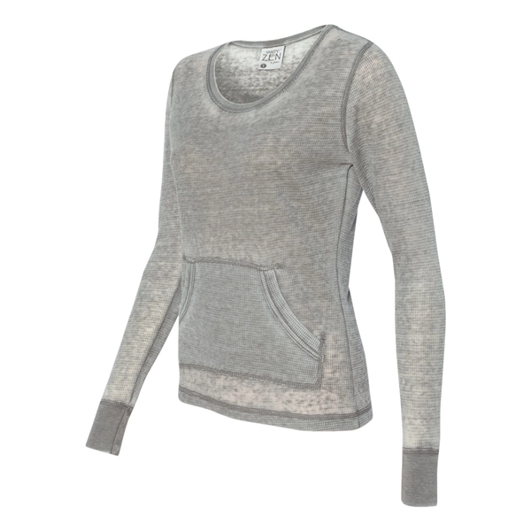 Women's vintage zen thermal long sleeve T-shirt with acid washing. Blank... from ASI 84358 S&S Activewear