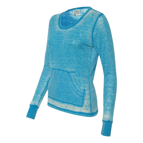 Women's vintage zen thermal long sleeve T-shirt with acid washing. Blank... from ASI 84358 S&S Activewear