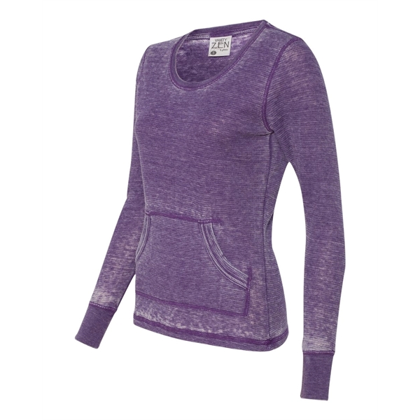 Women's vintage zen thermal long sleeve T-shirt with acid washing. Blank... from ASI 84358 S&S Activewear