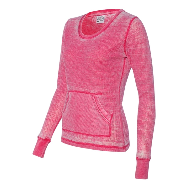 Women's vintage zen thermal long sleeve T-shirt with acid washing. Blank... from ASI 84358 S&S Activewear