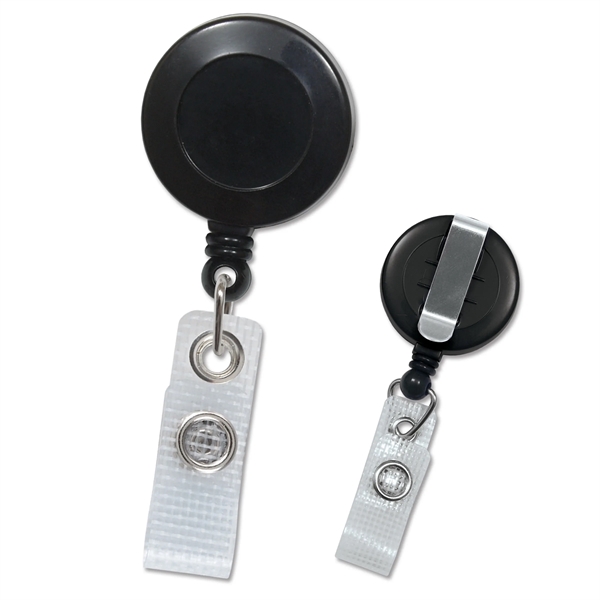 Round plastic badge reel with reinforced vinyl strap and belt clip... from ASI 79898 Promovision / PROMOVISION