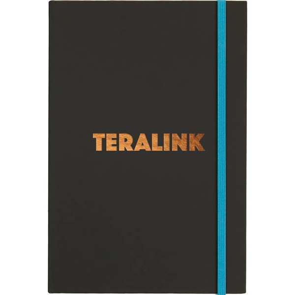 5.5x8.5 matte black journal with colored edges, inside covers and elastic... from ASI 91340 Journalbooks/Timeplanner Calendars