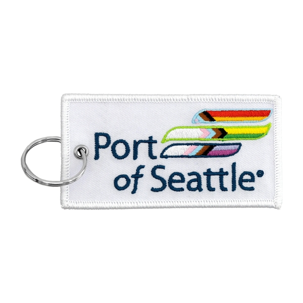 2" embroidered key tag with merrowed border in up to seven... from ASI 52263 EMT / EMT EMT EASY