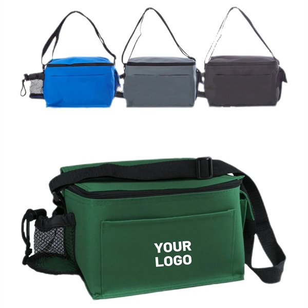 Top zipper insulated lunch bag with mesh pocket plus 1 color... from ASI 37218 Athena Promo (tm)