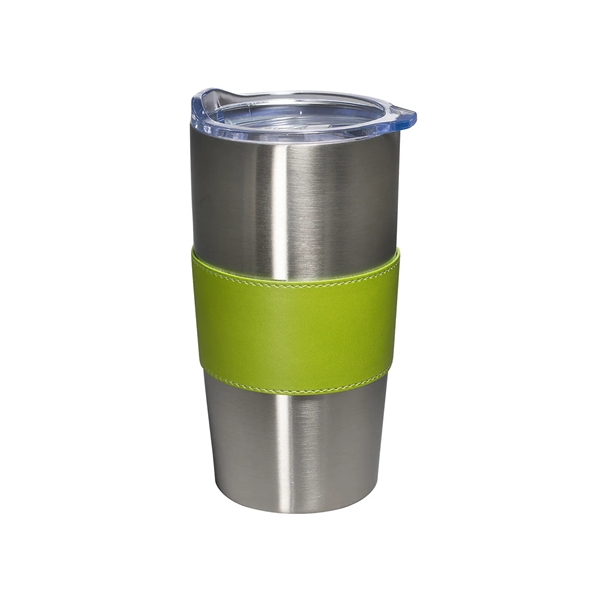 20-ounce bottle with double-wall insulation, leather sleeve, and slide-lock lid.... from ASI 79530 Prime Line