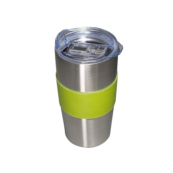 20-ounce bottle with double-wall insulation, leather sleeve, and slide-lock lid.... from ASI 79530 Prime Line