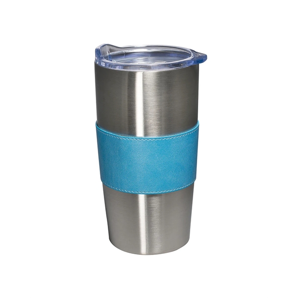 20-ounce bottle with double-wall insulation, leather sleeve, and slide-lock lid.... from ASI 79530 Prime Line