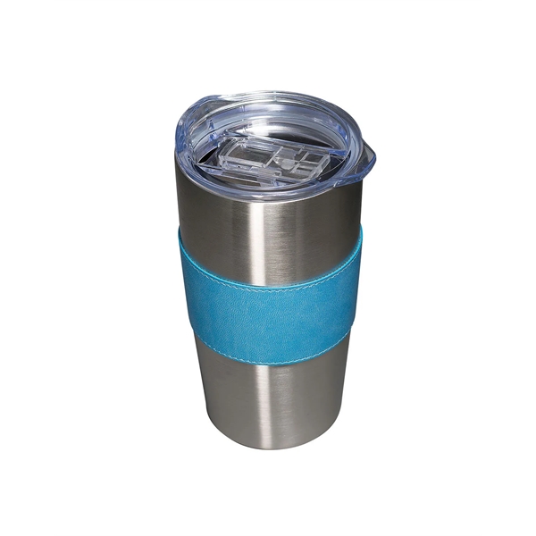 20-ounce bottle with double-wall insulation, leather sleeve, and slide-lock lid.... from ASI 79530 Prime Line