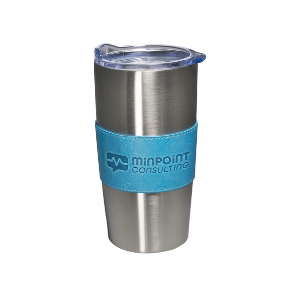 20-ounce bottle with double-wall insulation, leather sleeve, and slide-lock lid.... from ASI 79530 Prime Line