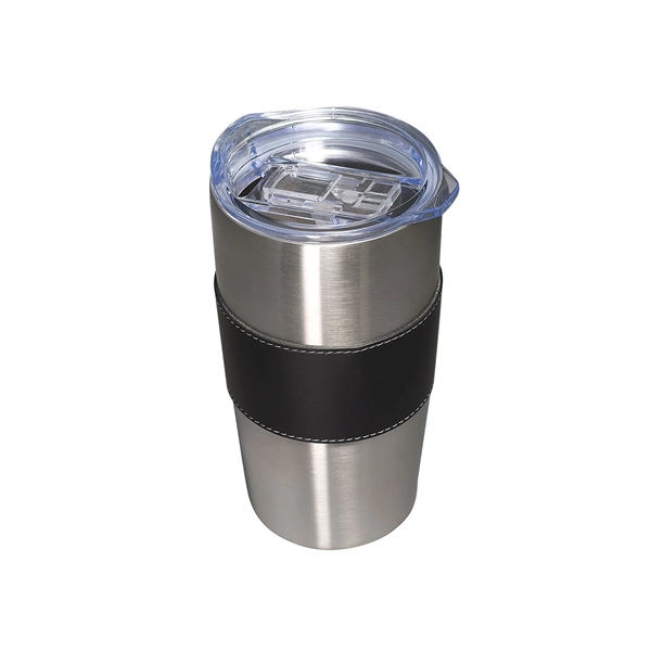 20-ounce bottle with double-wall insulation, leather sleeve, and slide-lock lid.... from ASI 79530 Prime Line