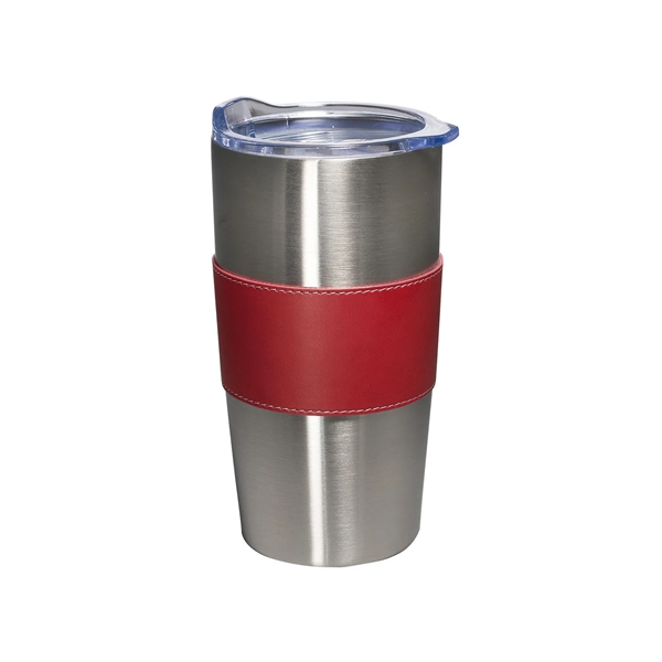 20-ounce bottle with double-wall insulation, leather sleeve, and slide-lock lid.... from ASI 79530 Prime Line