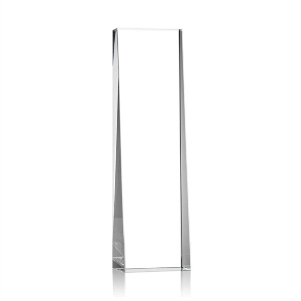 This tall optical crystal tower award wedges up from the bottom... from ASI 84592 St Regis Group / St Regis