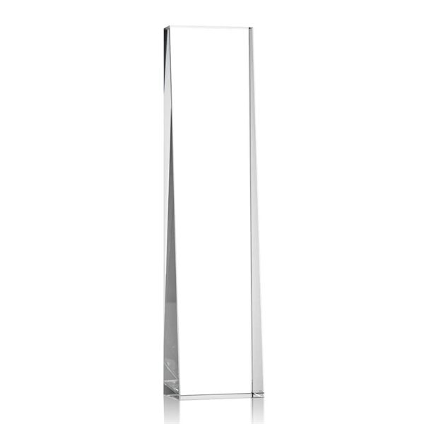 This tall optical crystal tower award wedges up from the bottom... from ASI 84592 St Regis Group / St Regis