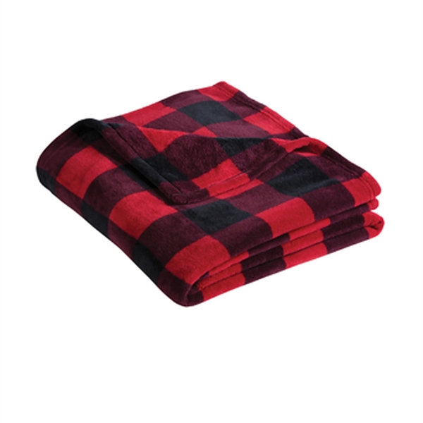 Unique plaid blanket design mimics high-fashion, and features a finished edge.... from ASI 79750 Pro Towels / Palmetto Blanket Company
