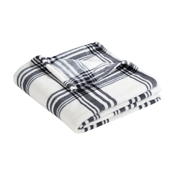 Unique plaid blanket design mimics high fashion.... from ASI 79750 Pro Towels / Palmetto Blanket Company