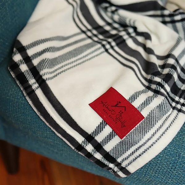 Unique plaid blanket design mimics high fashion.... from ASI 79750 Pro Towels / Palmetto Blanket Company