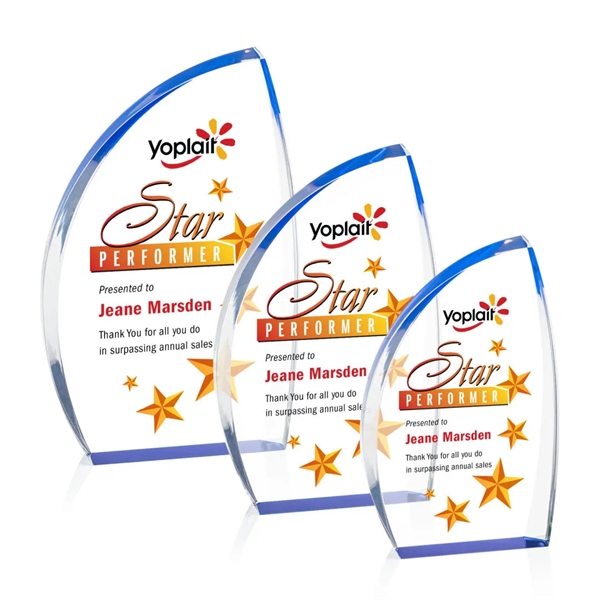 The Duncan VividPrint™ Award features solid clear acrylic with blue accent... from ASI 84592 St Regis Group / St Regis