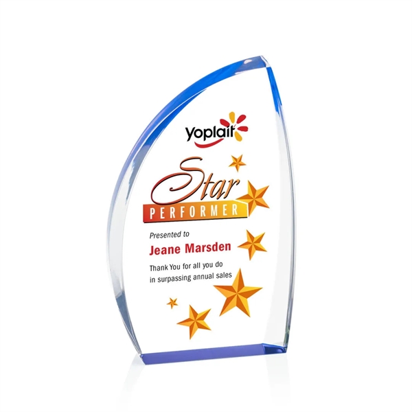 The Duncan VividPrint™ Award features solid clear acrylic with blue accent... from ASI 84592 St Regis Group / St Regis
