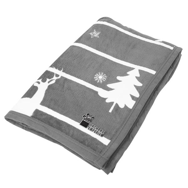 Polyester Christmas themed blanket in assorted colors.... from ASI 61125 Hit Promotional Products / Hit®