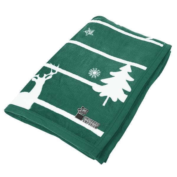 Polyester Christmas themed blanket in assorted colors.... from ASI 61125 Hit Promotional Products / Hit®