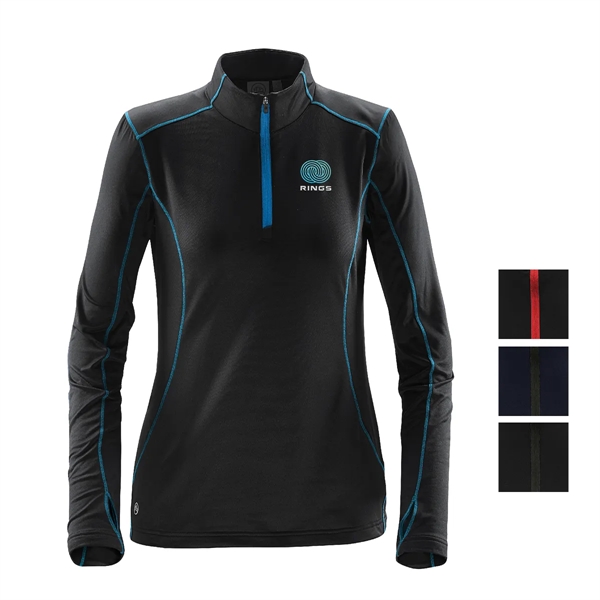 Women's fleece pullover with a moisture-management design, 1/4 zip and thumb... from ASI 61125 Hit Promotional Products / Hit®