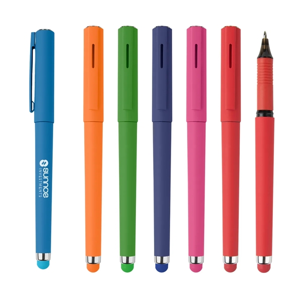 Smooth rubberized pen with stylus, removable cap and pocket clip.... from ASI 61125 Hit Promotional Products / Hit®