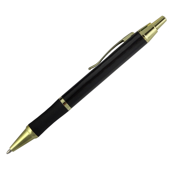 Click action European style metal pen with gold accents and rubber... from ASI 57956 Graphco line
