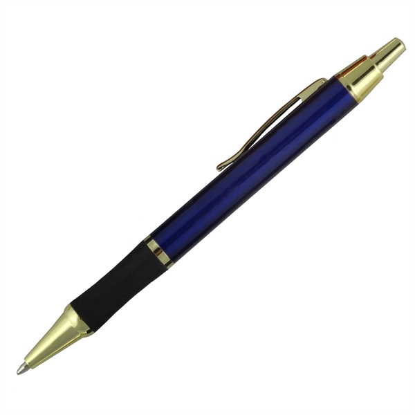 Click action European style metal pen with gold accents and rubber... from ASI 57956 Graphco line