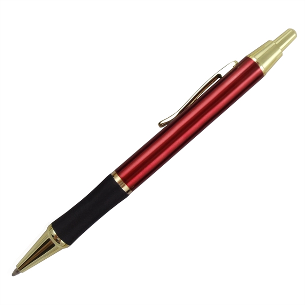 Click action European style metal pen with gold accents and rubber... from ASI 57956 Graphco line