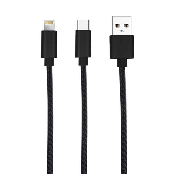 The FlexCharge Duo: a chic, durable USB-C & Lightning cable, ready... from ASI 90154 Sunjoy Group Inc