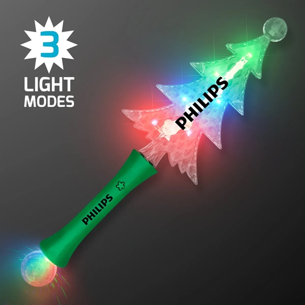 Blank or imprinted. Crystal Christmas Tree Light Show LED Wand... from ASI 34194 ALightPromos / Alight Promotional Products