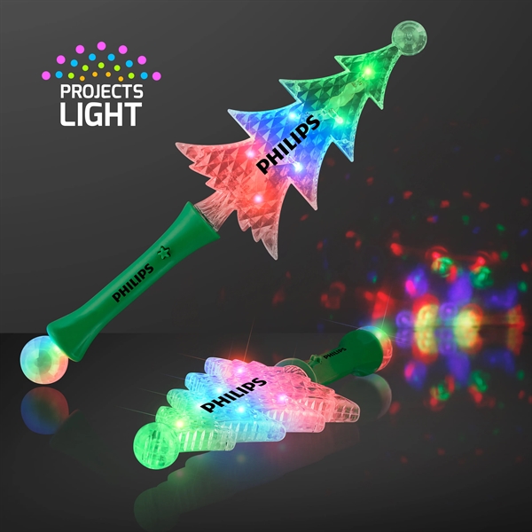 Blank or imprinted. Crystal Christmas Tree Light Show LED Wand... from ASI 34194 ALightPromos / Alight Promotional Products