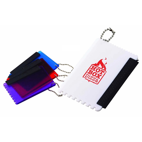 Mini ice scraper with squeegee on a keychain.... from ASI 63549 Jornik Manufacturing Corp / Jornik