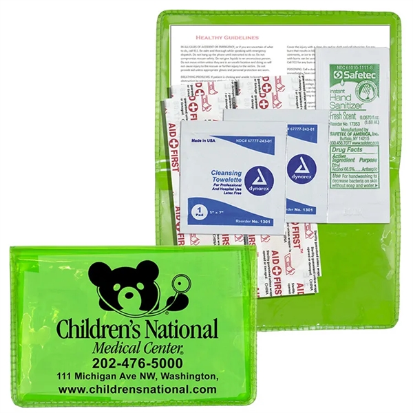 8 piece first aid kit with vinyl pouch, bandages, towelettes, hand... from ASI 62660 Innovation Line