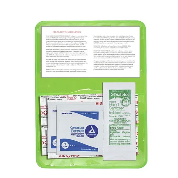 8 piece first aid kit with vinyl pouch, bandages, towelettes, hand... from ASI 62660 Innovation Line